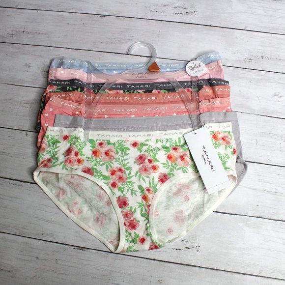 Tahari Girl's Panties Size L 12 14 Tagless 100% Cotton 7 Pack - Picture 1 of 7